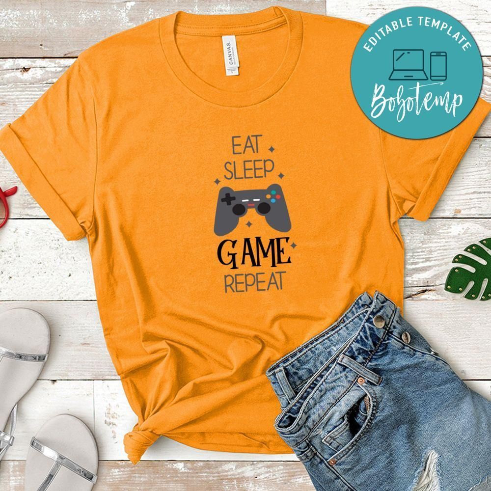 Eat Sleep Game Repeat Tshirt