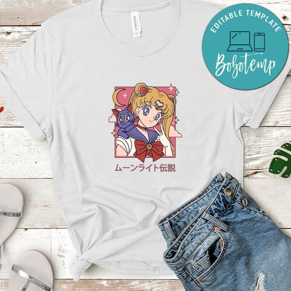 Sailor Moon With Cat Shirt, Anime Shirt
