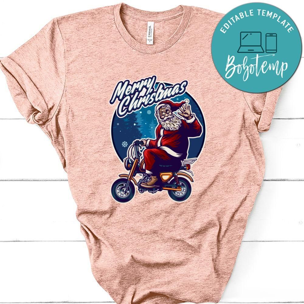 Merry Christmas, Santa Claus Riding Motorcycle Bag Merchandise Shirt