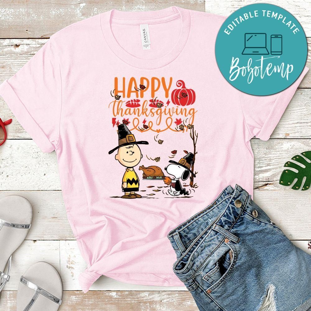 Happy Thanksgiving Shirt, Charlie Brown and Snoopy Shirt