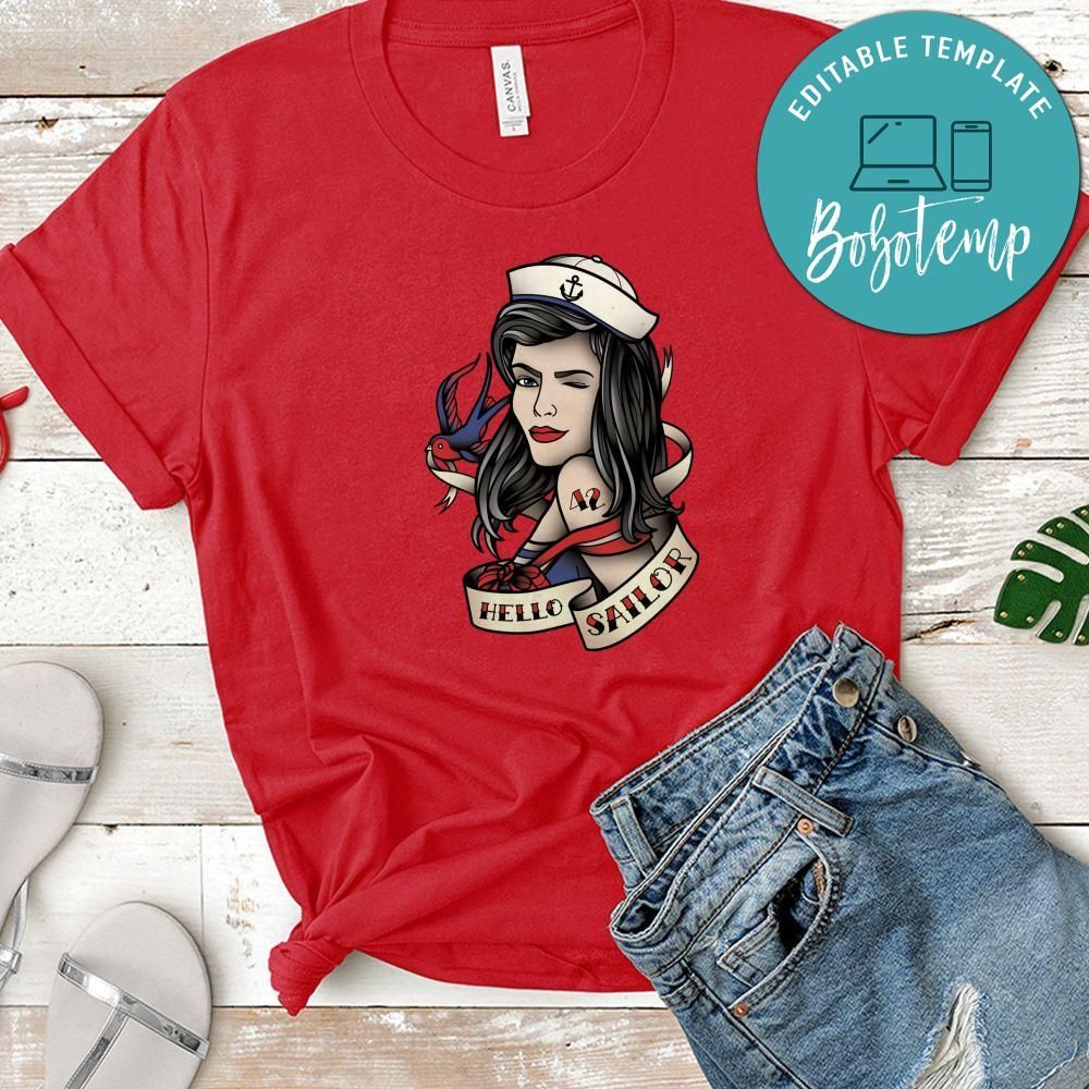 Hello Sailor Shirt, Tatoo Lady Shirt
