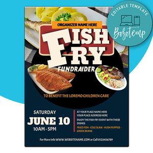 Fish Fry Flyer Template Instant Download