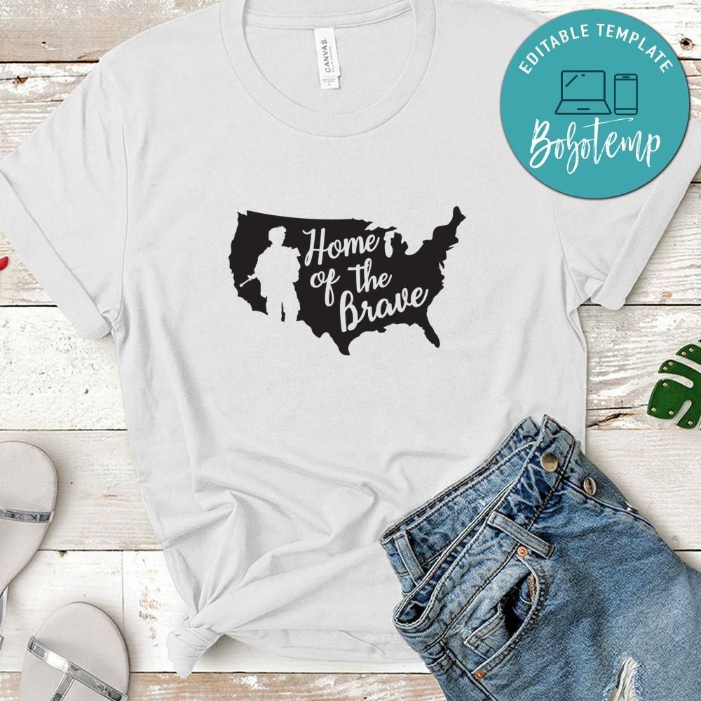 Veteran Home Of The Brave Tshirt