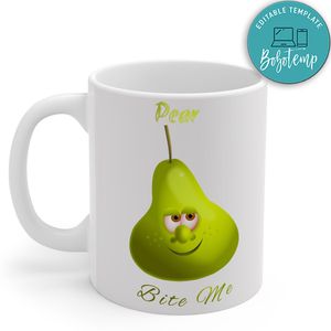 Pear Mug - Bite Me - Funny Fruit Mug
