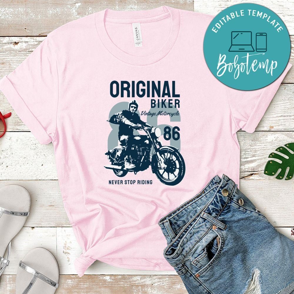Original Biker Vintage Motorcycle Never Sto Riding Shirt