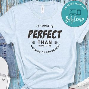 If Today Is Perfect Than What Is The Meaning Of Tomorrow Shirt