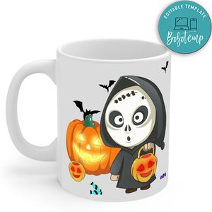Halloween Makeup Ball Ghost Pumpkin Blame Poster Mug