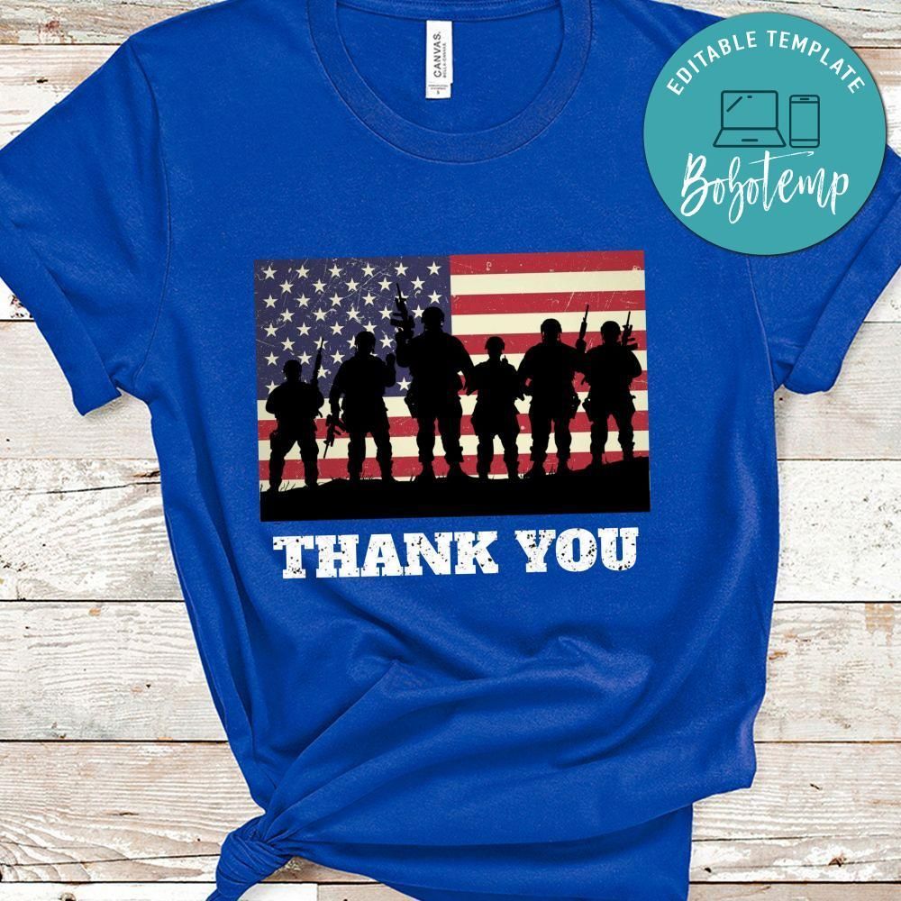 Thank You Veterans USA Flag Patriotic T-shirt