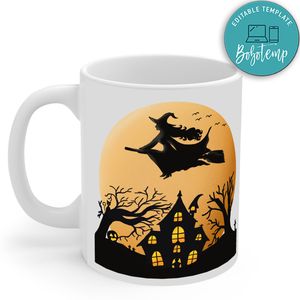 Halloween Flying Witch Mug