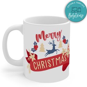 Merry Christmas Typography No18 Mug