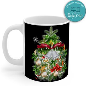 Merry Christmas With Merry Christmas Silver Bell Gift Mug