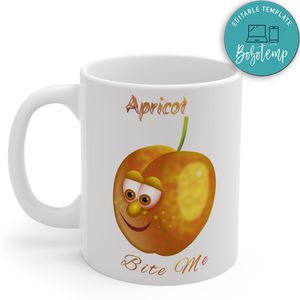 Apricot Mug - Bite Me - Funny Fruit Mug