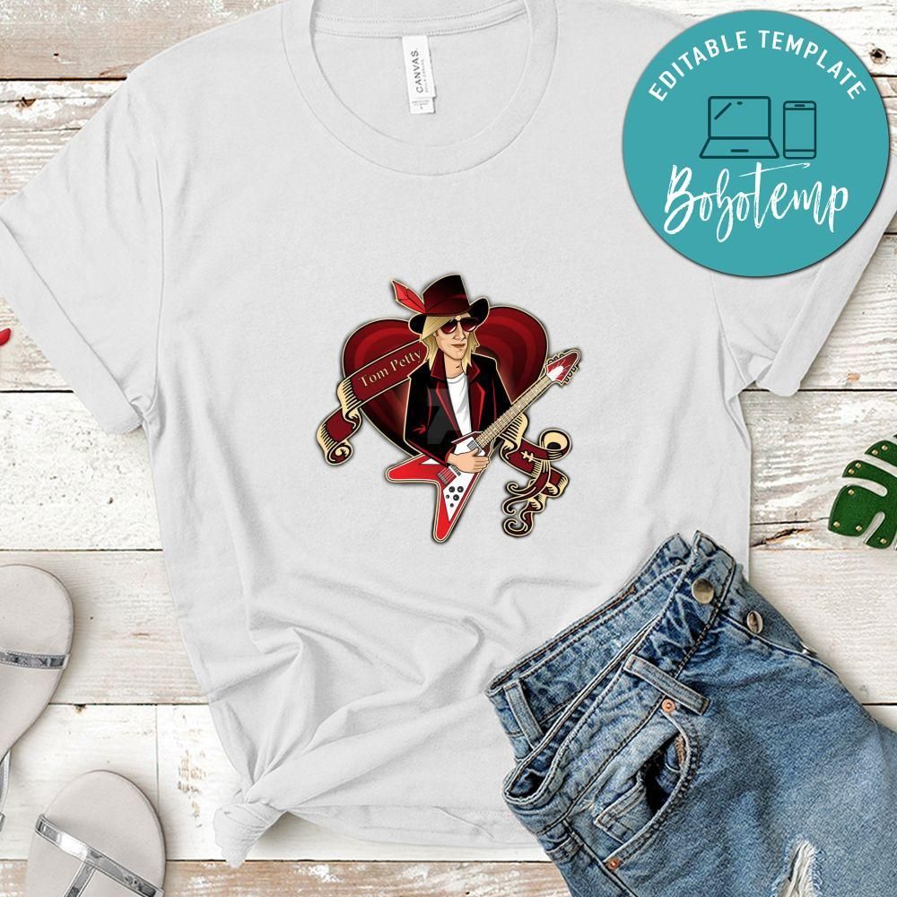 Tom Petty Heartbreakers Cartoon White Shirt