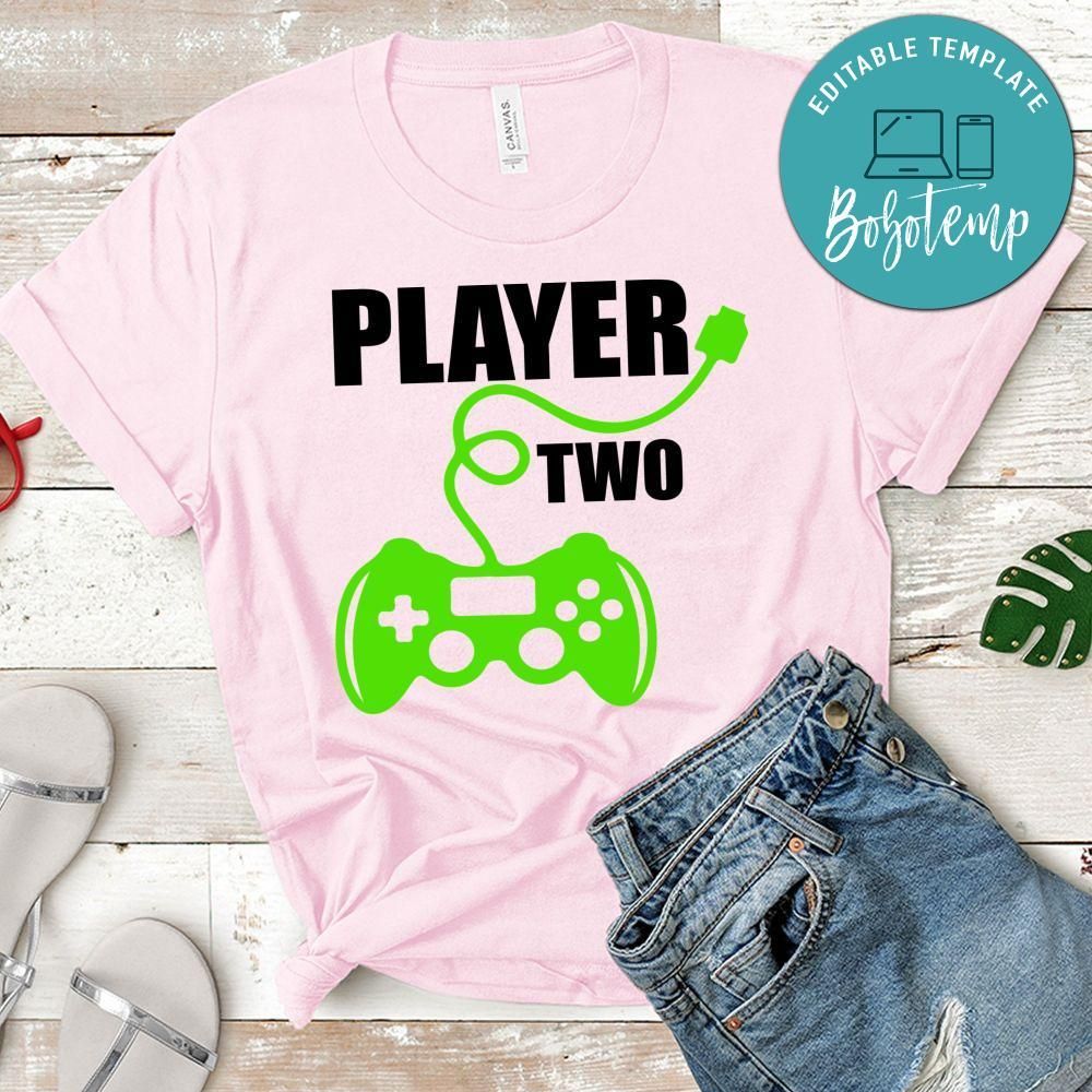 Gamer Player Two Green Joytick Shirt