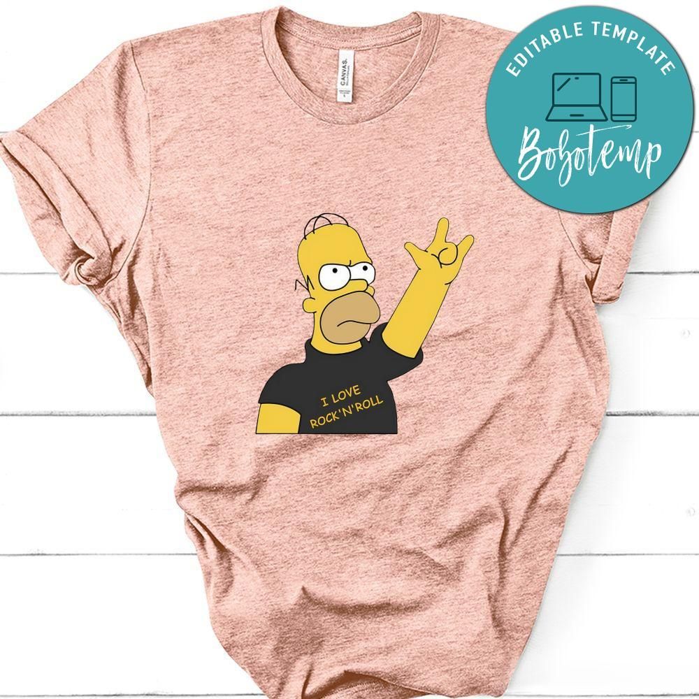 Homer Simpson I Love Rock'N'Roll Shirt
