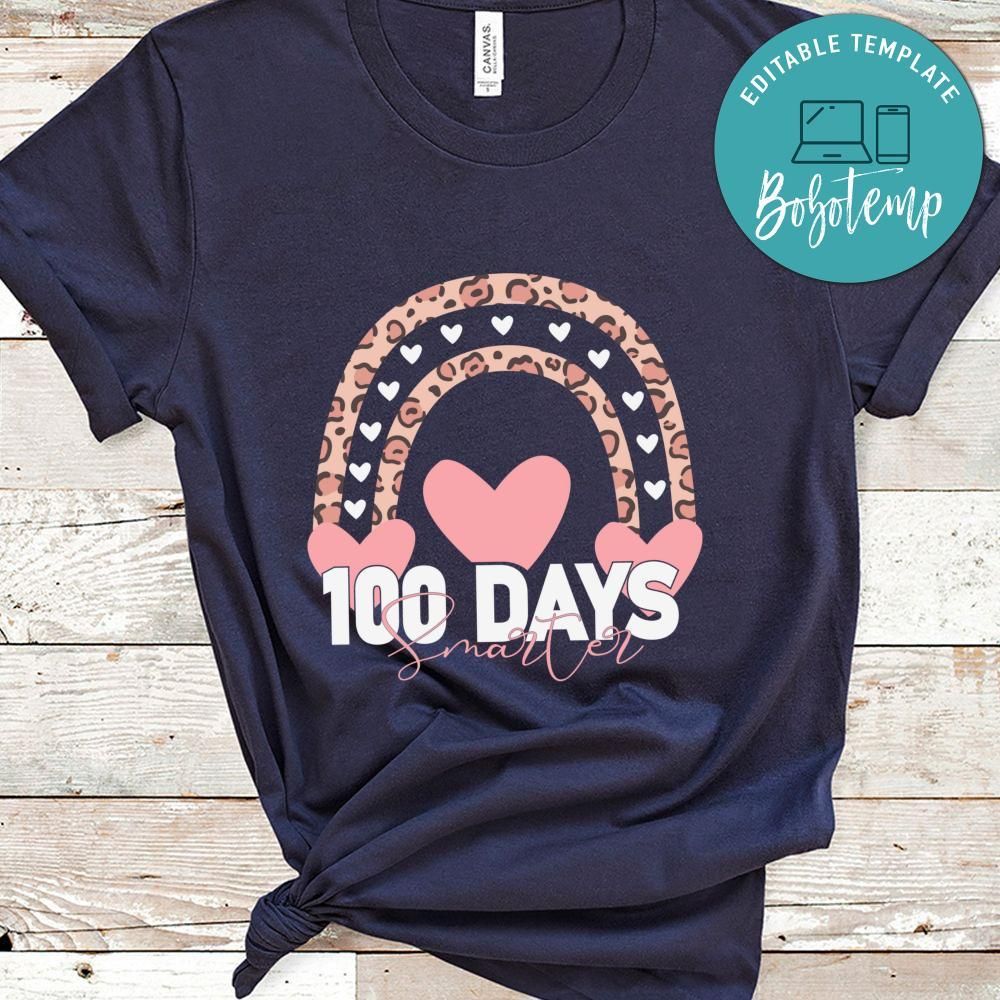Happy 100th Day School Rainbow Leopard Shirt