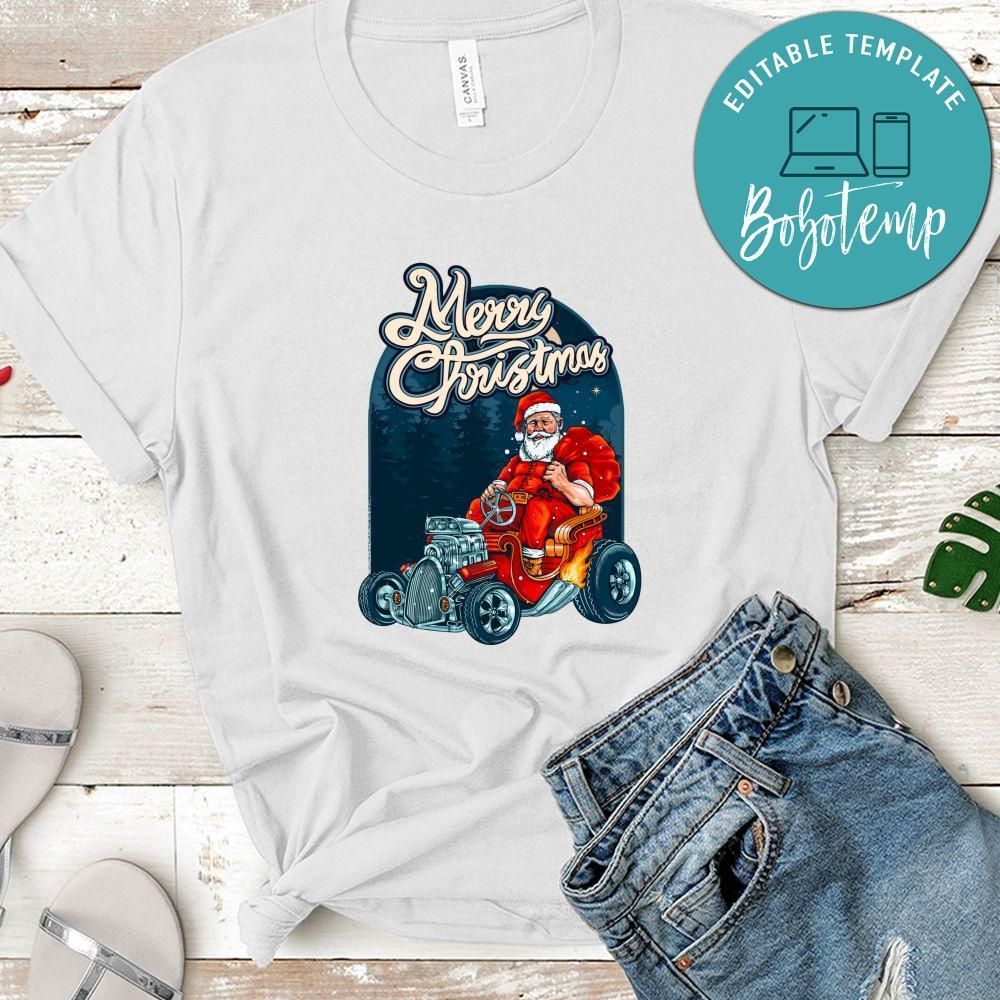 Merry Christmas, Santa Claus Hot Rod Shirt