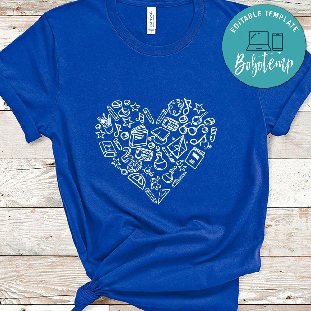 Art Teacher Heart Shape Teacher Apparel Shirt