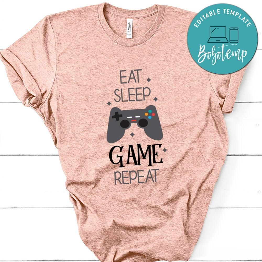 Eat Sleep Game Repeat Tshirt