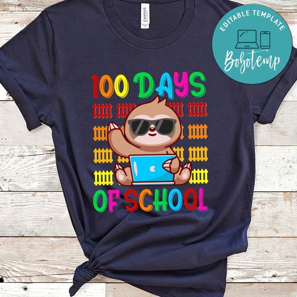 100th Day of School Sloth Lover Student Shirt