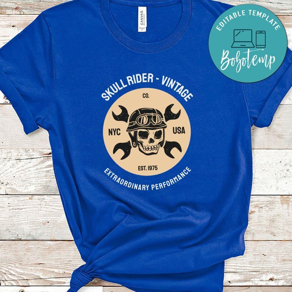 Skull Rider Vintage NYC USA Est 1975 Extraordinary Performace Shirt