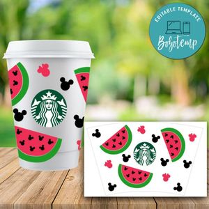 Starbucks Wrap Fruits Watermelon PNG File template Instant Download