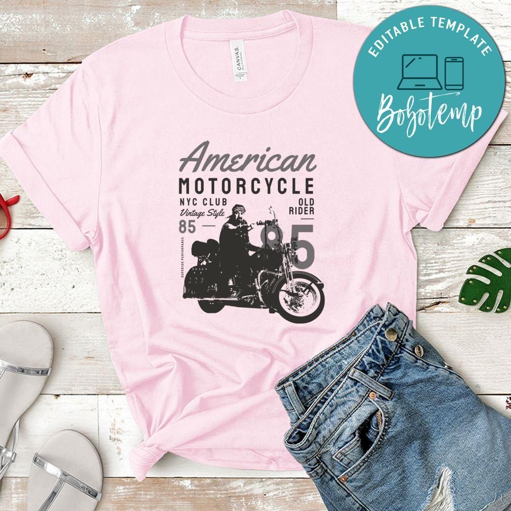 American Motorcycle NYC Club Old Rider Vintage Style Shirt