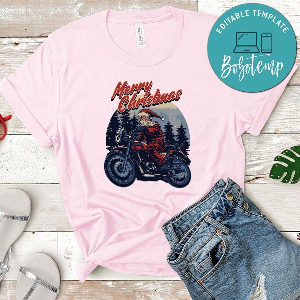 Merry Christmas, Santa Claus Riding On Motorbike Shirt