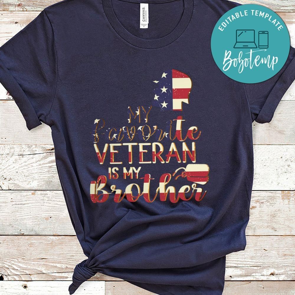 My Favorite Veteran Is My Brother American Flag Tshirt
