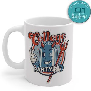 Funny Round Badges College Party Mug