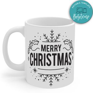 Merry Christmas Typography No4 Mug