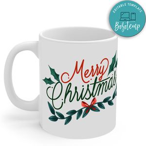 Merry Christmas Typography No24 Mug