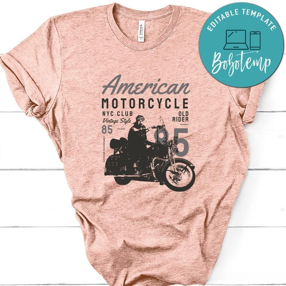American Motorcycle NYC Club Old Rider Vintage Style Shirt