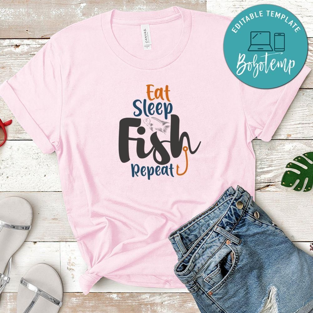 Eat Sleep Fish Repeat Tshirt