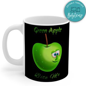 Green Apple Mug - Bite Me - Funny Fruit Gift Mug