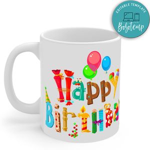 Happy Birthday Typography No5 Mug