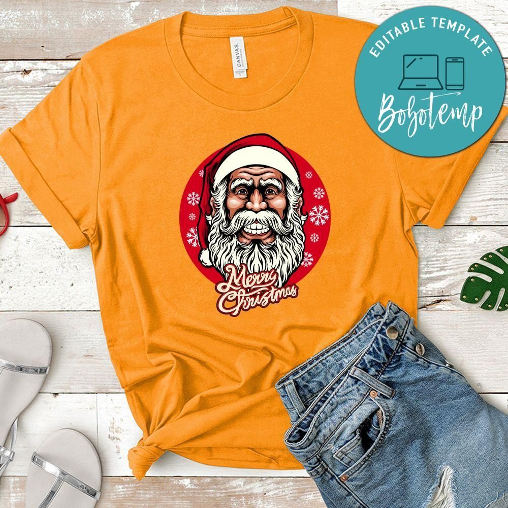 Merry Christmas Smiley Santa Claus Mascot With Ornaments Shirt