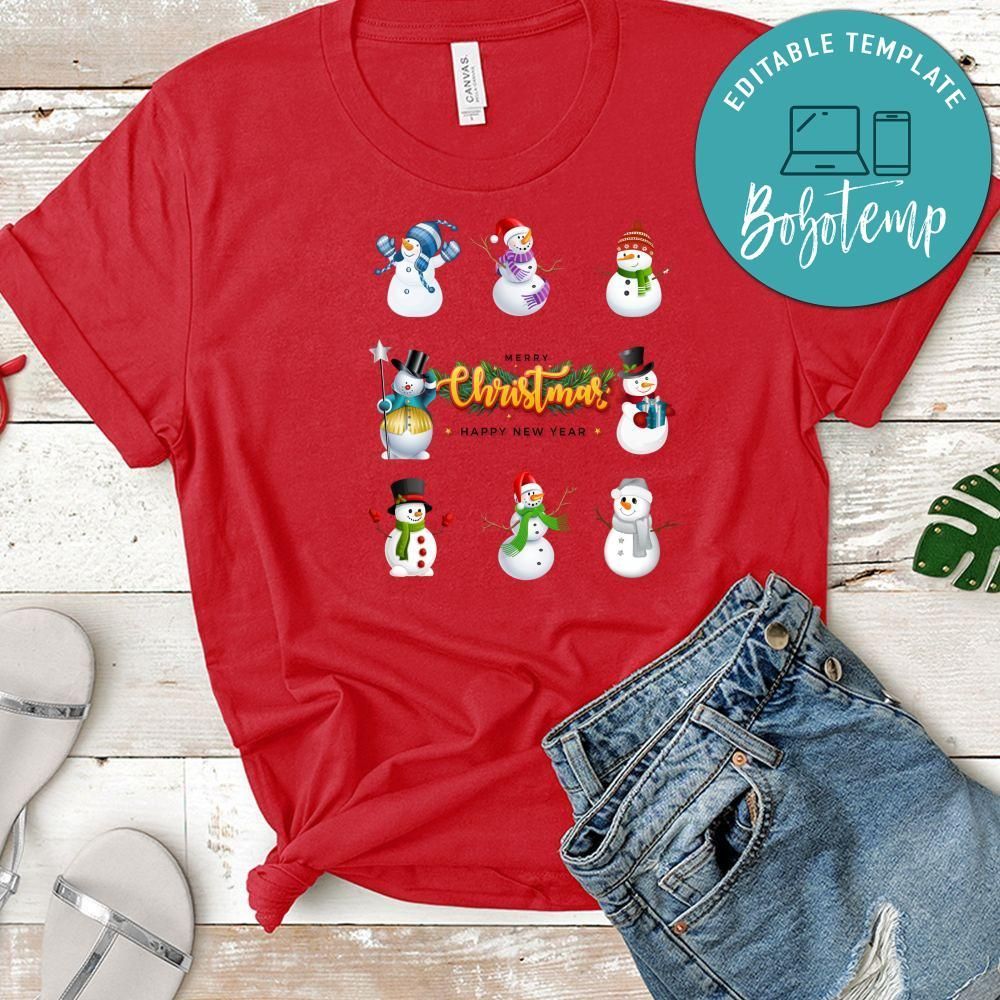 Merry Christmas And Happy New Year Cute Snowman For Christmas Day Shirt
