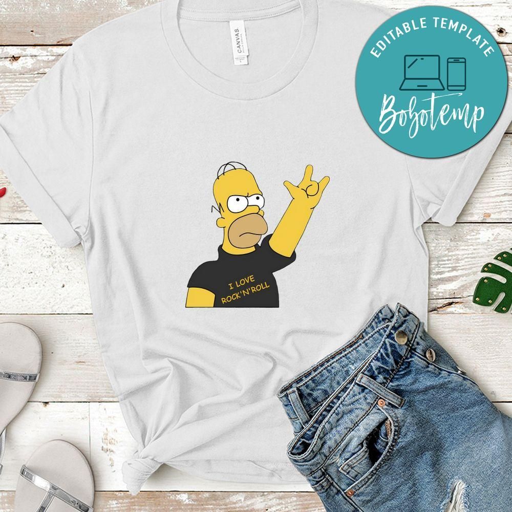Homer Simpson I Love Rock'N'Roll Shirt