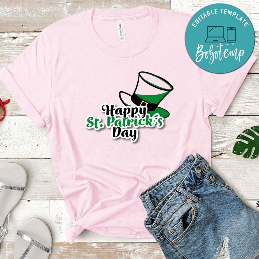 St.Patrick's Day With Beautiful Traditional Green Hat Decoration Shirt