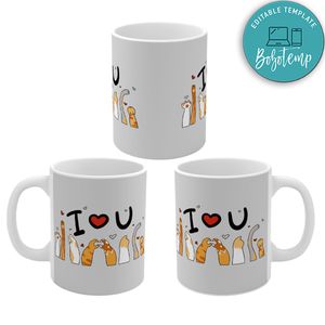 Cat Paw Celebrates Valentines Day Mug