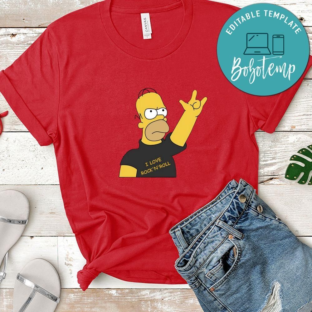 Homer Simpson I Love Rock'N'Roll Shirt