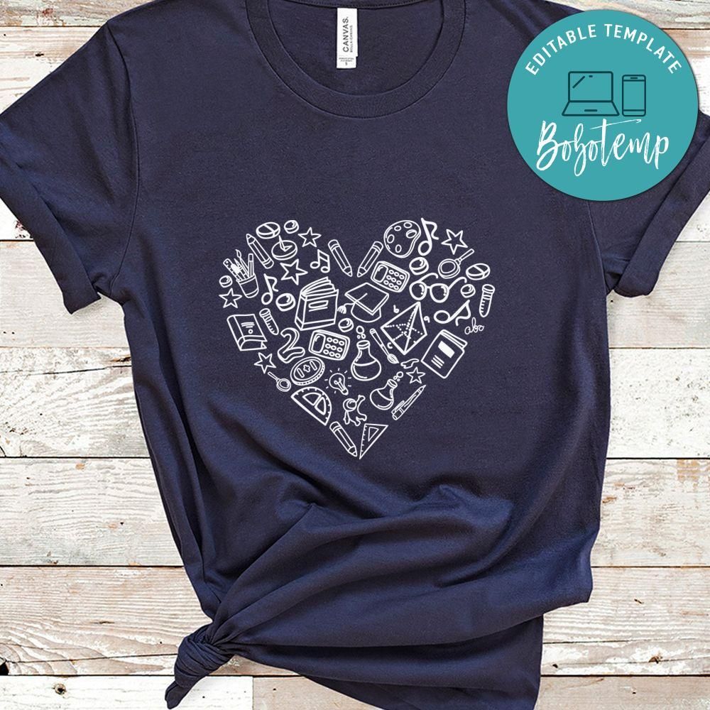 Art Teacher Heart Shape Teacher Apparel Shirt