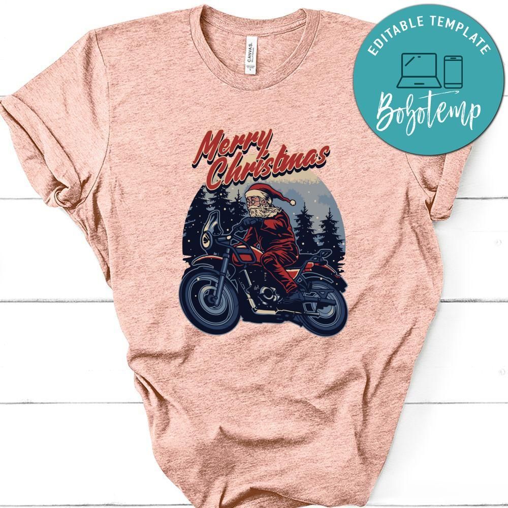 Merry Christmas, Santa Claus Riding On Motorbike Shirt