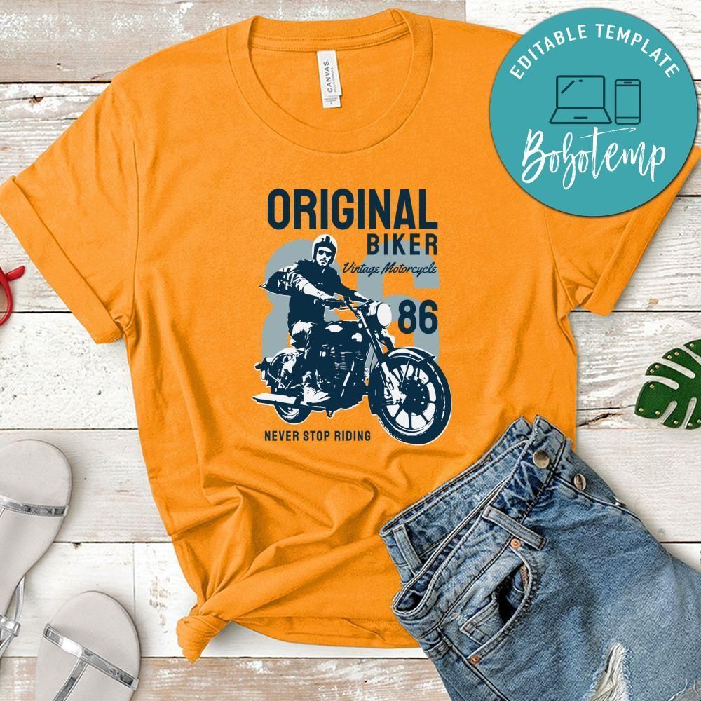 Original Biker Vintage Motorcycle Never Sto Riding Shirt
