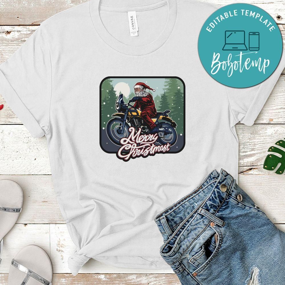 Merry Christmas, Christmas Santa Claus Riding Motorcycle Shirt