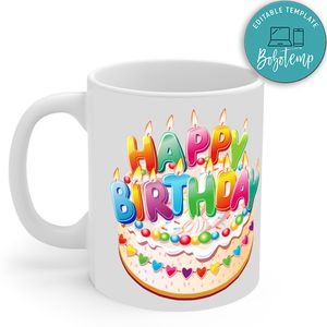 Happy Birthday Typography No7 Mug