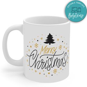 Merry Christmas Typography No11 Mug