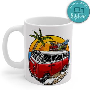 Holiday Vintage Car With Sunset Mug