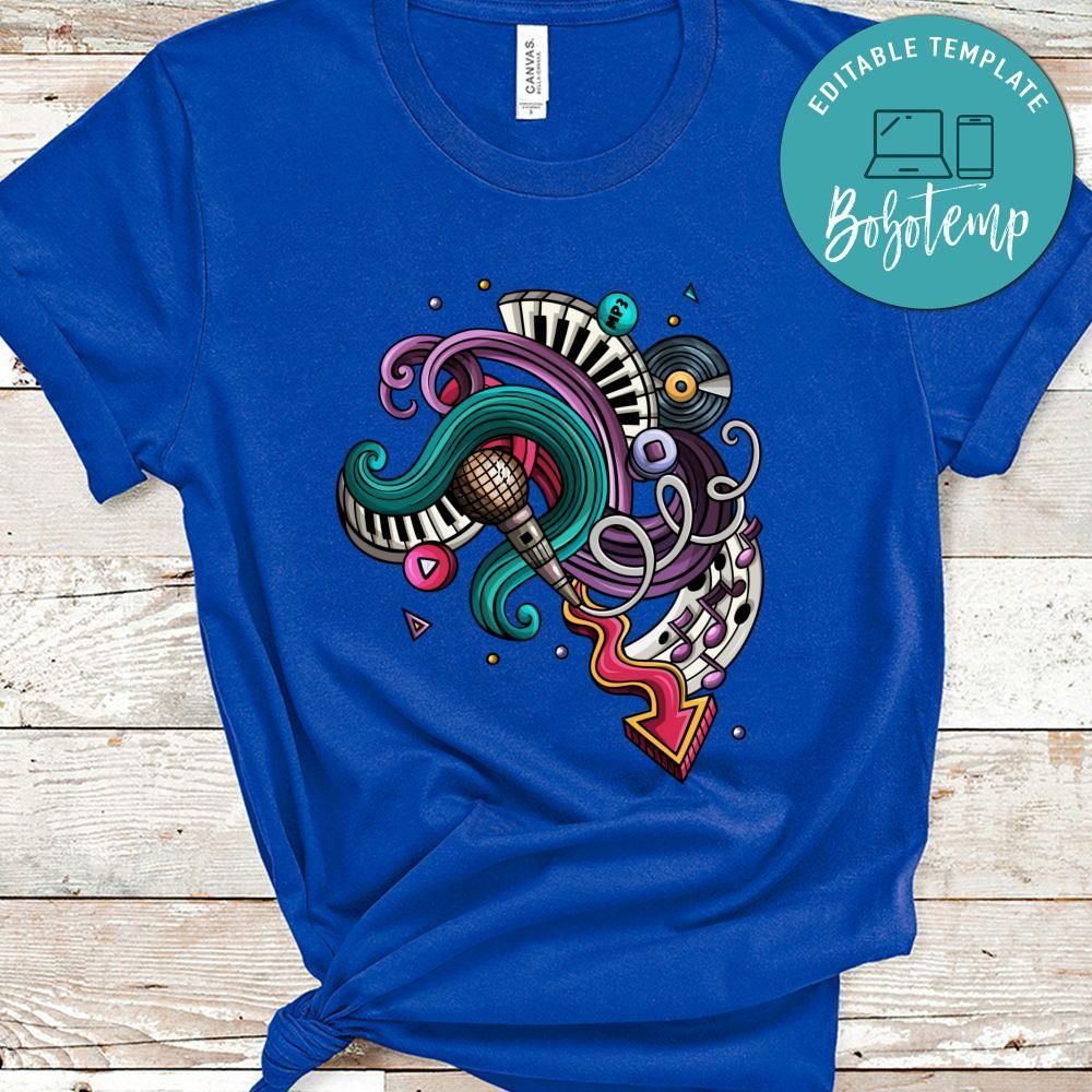 Cartoon Music and Instruments Shirt